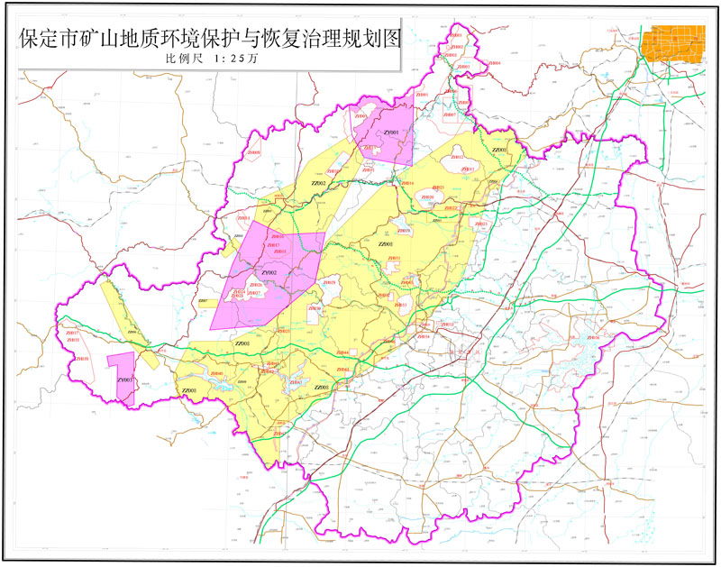 保定市矿山地质环境保护与恢复治理规划图